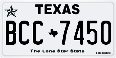 TX license plate BCC7450