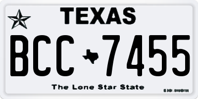 TX license plate BCC7455
