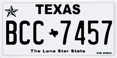 TX license plate BCC7457