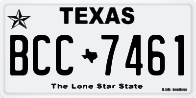 TX license plate BCC7461