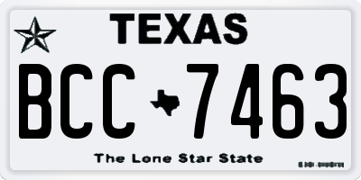 TX license plate BCC7463