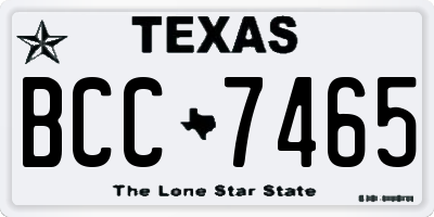TX license plate BCC7465
