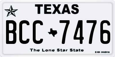 TX license plate BCC7476