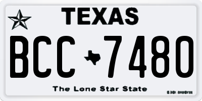 TX license plate BCC7480