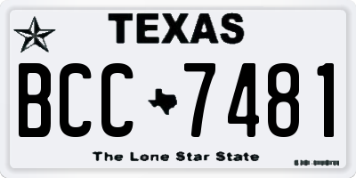 TX license plate BCC7481