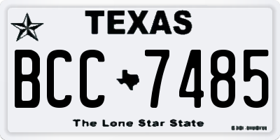 TX license plate BCC7485