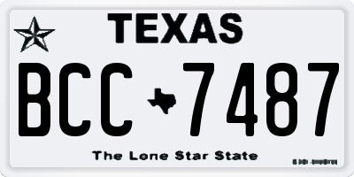 TX license plate BCC7487