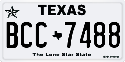 TX license plate BCC7488