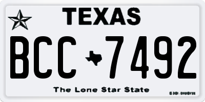 TX license plate BCC7492