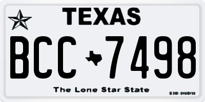 TX license plate BCC7498