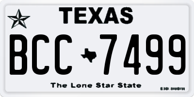TX license plate BCC7499
