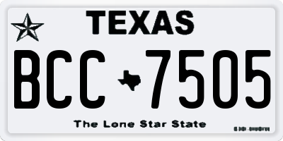 TX license plate BCC7505
