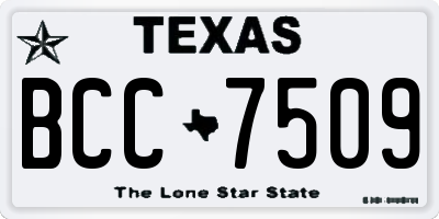 TX license plate BCC7509