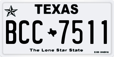 TX license plate BCC7511