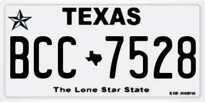 TX license plate BCC7528