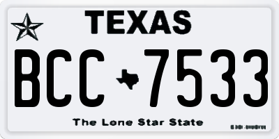TX license plate BCC7533