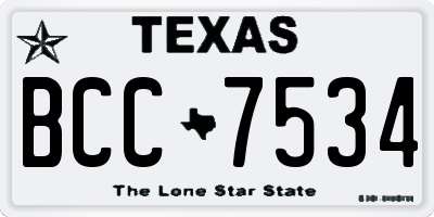 TX license plate BCC7534
