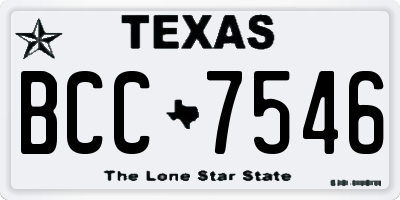 TX license plate BCC7546