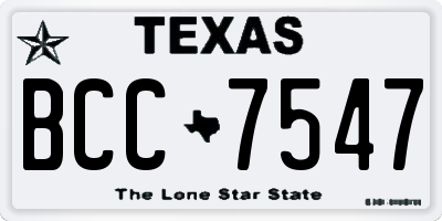 TX license plate BCC7547