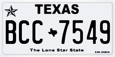 TX license plate BCC7549
