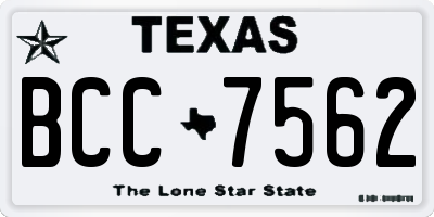 TX license plate BCC7562