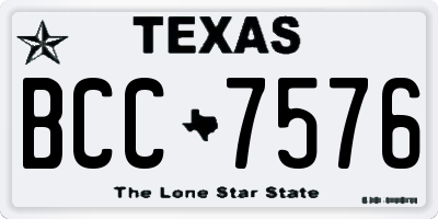 TX license plate BCC7576