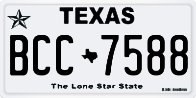 TX license plate BCC7588