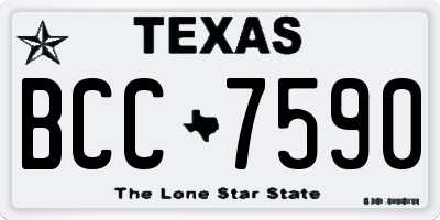 TX license plate BCC7590