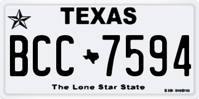 TX license plate BCC7594