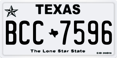 TX license plate BCC7596