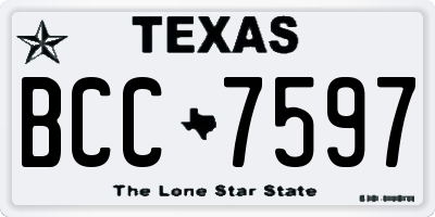 TX license plate BCC7597
