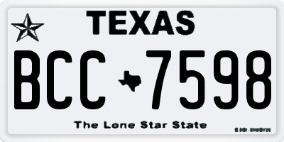 TX license plate BCC7598