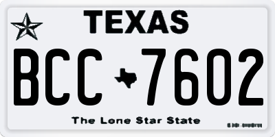 TX license plate BCC7602