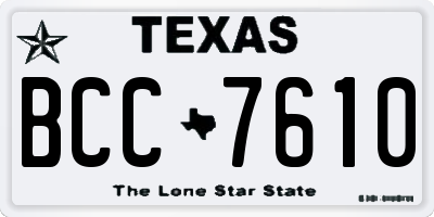 TX license plate BCC7610