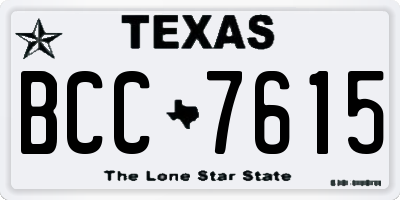 TX license plate BCC7615