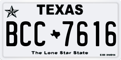 TX license plate BCC7616