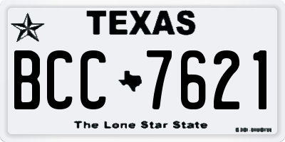 TX license plate BCC7621