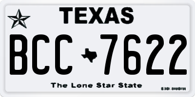 TX license plate BCC7622