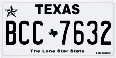 TX license plate BCC7632