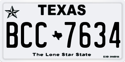 TX license plate BCC7634