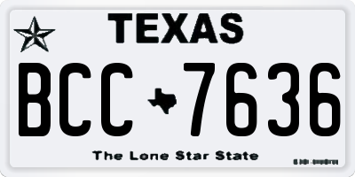 TX license plate BCC7636