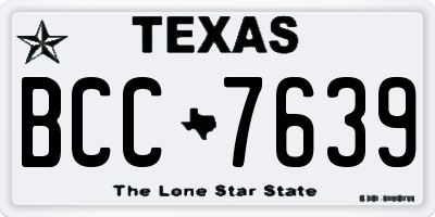 TX license plate BCC7639
