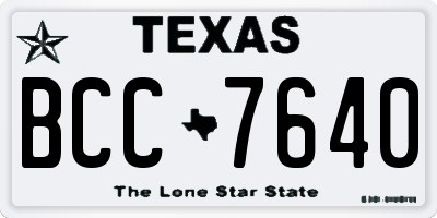 TX license plate BCC7640