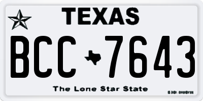 TX license plate BCC7643