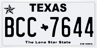 TX license plate BCC7644