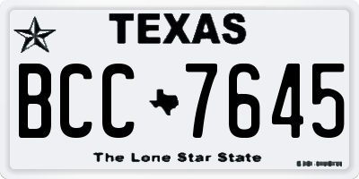 TX license plate BCC7645