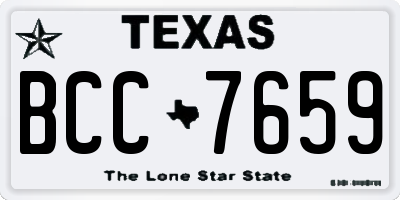 TX license plate BCC7659