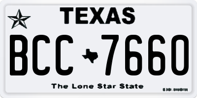 TX license plate BCC7660
