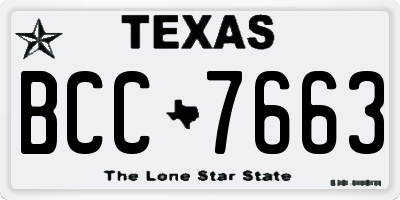 TX license plate BCC7663
