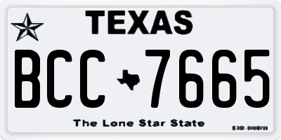 TX license plate BCC7665